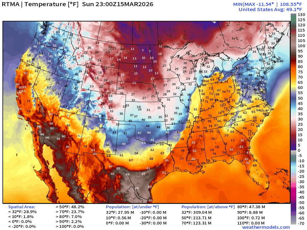 March 15, 2026 Sunday Weather Update