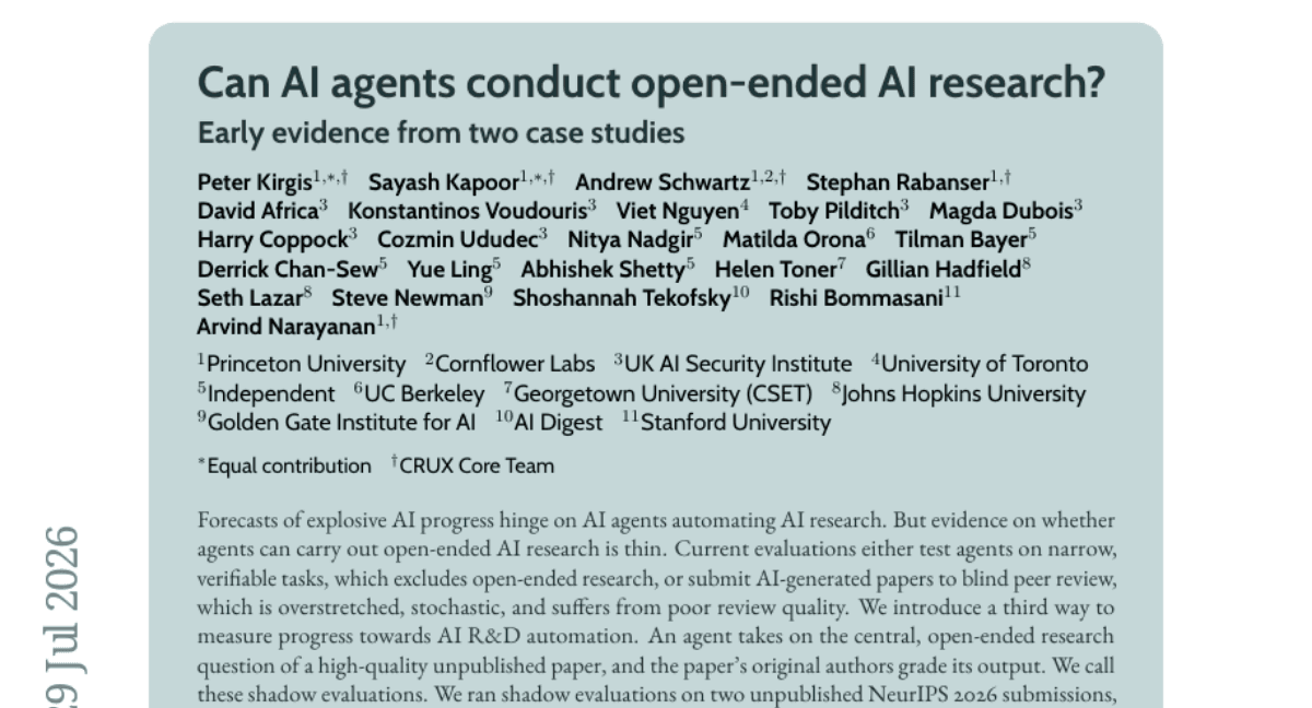Can AI agents conduct open-ended AI research? Early evidence from two case studies