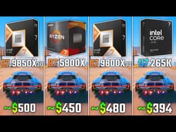 RYZEN 7 9850X3D vs RYZEN 5800X vs RYZEN 9800X3D vs ULTRA 7 265K | Test in 6 Games