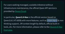 @skalskip92: open-weights version of Qwen3.8-Max is text-only. no vision input support. fuck. https://t.co/4AV4C2...