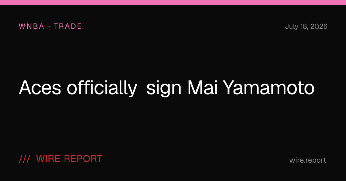 Aces officially sign Mai Yamamoto - Wire Report