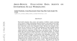 Argo-Bench: Evaluating Data Agents on Enterprise-Scale Workflows