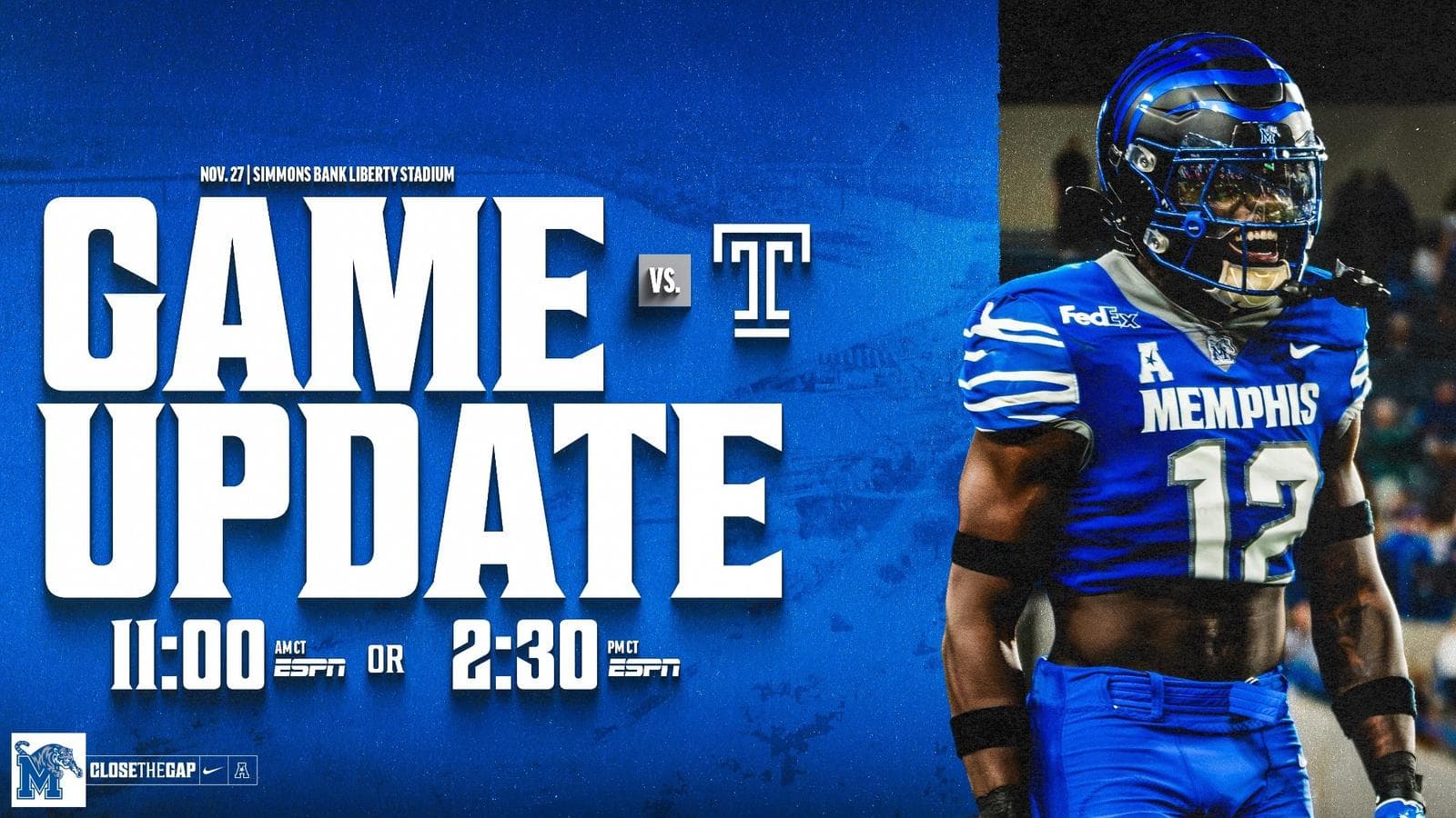 Memphis-Temple Date and Network Announced
