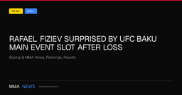 Rafael Fiziev surprised by UFC Baku main event slot after ...