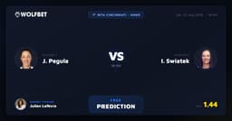 J. Pegula vs I. Swiatek Tennis Prediction - 22 Aug 2026