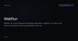 WebRun — Agenticness Score 22/36, Pricing & Alternatives