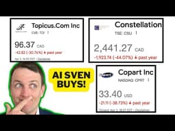 Sven Claude AI Buys: Copart Nasdaq: CPRT, Constellation Software TSE: CSU, Topicus, CVE: TOI