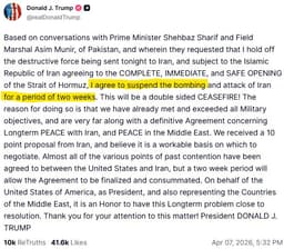 BREAKING: Trump and Iran Reach Historic Ceasefire. 