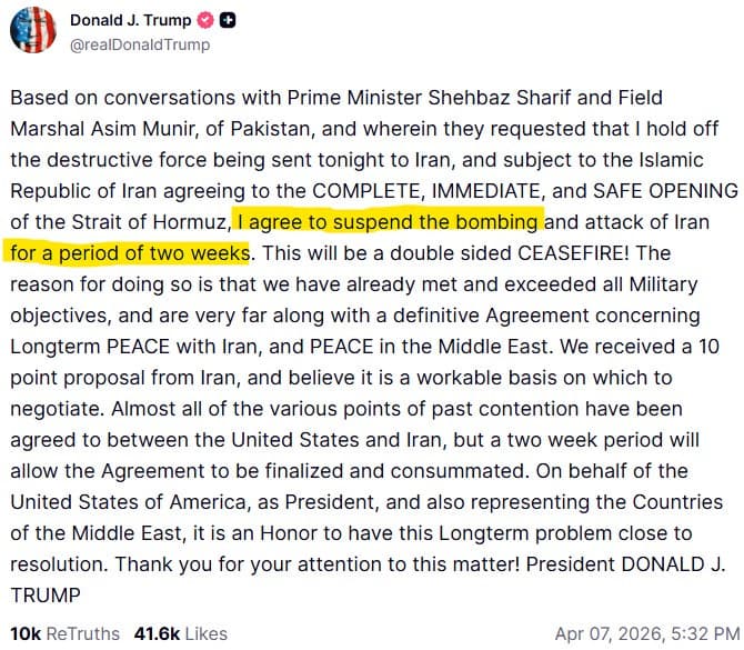 BREAKING: Trump and Iran Reach Historic Ceasefire. 