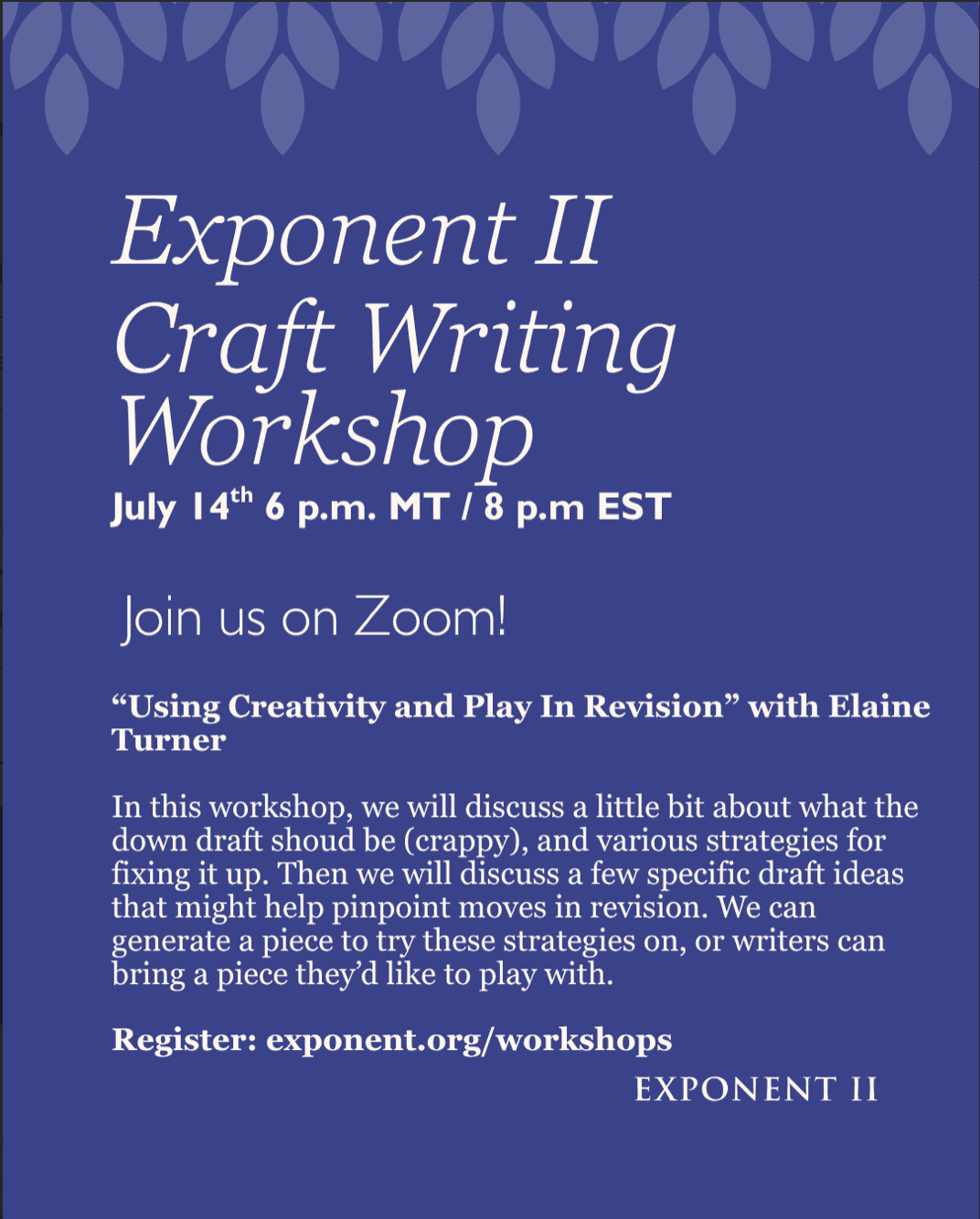 Writing Workshop - Using Creativity and Play In Revision