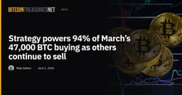 Strategy powers 94% of March’s 47,000 BTC buying