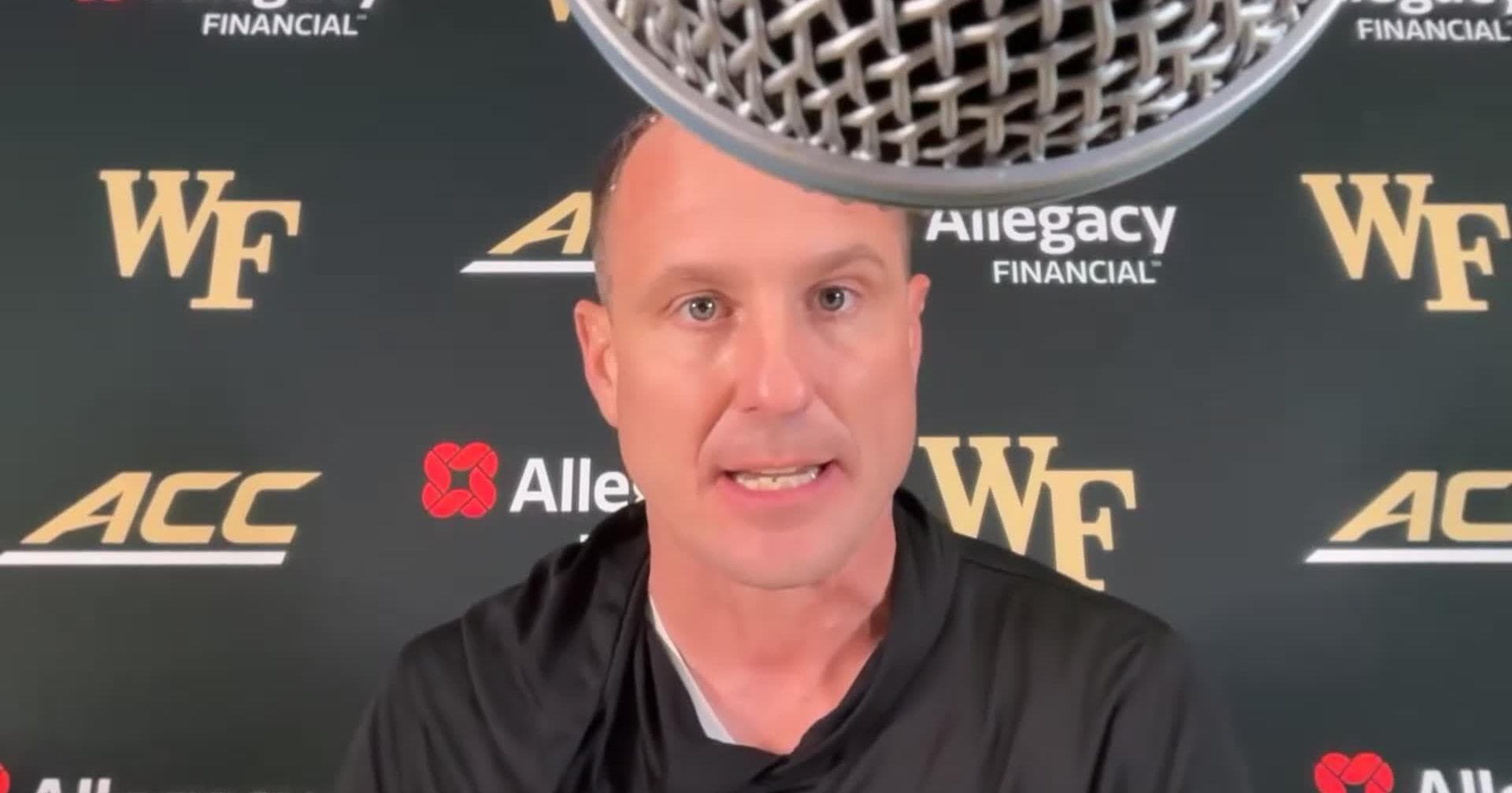 Wake Forest's Jake Dickert talks about his team avoiding ...