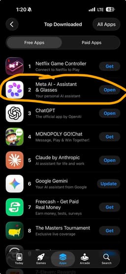 @alexandr_wang: okay this is too exciting :)

meta AI is now #2 in the app store, top AI app!

we are so back! https...