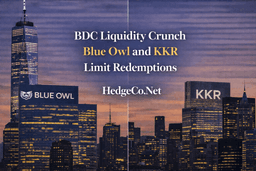 BDC Liquidity Crunch: Blue Owl and KKR Limit Redemptions: | HedgeCo Insights