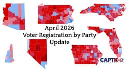 April 2026 Voter Registration by Party Updates for Key 2026 and 2028 Battlegrounds