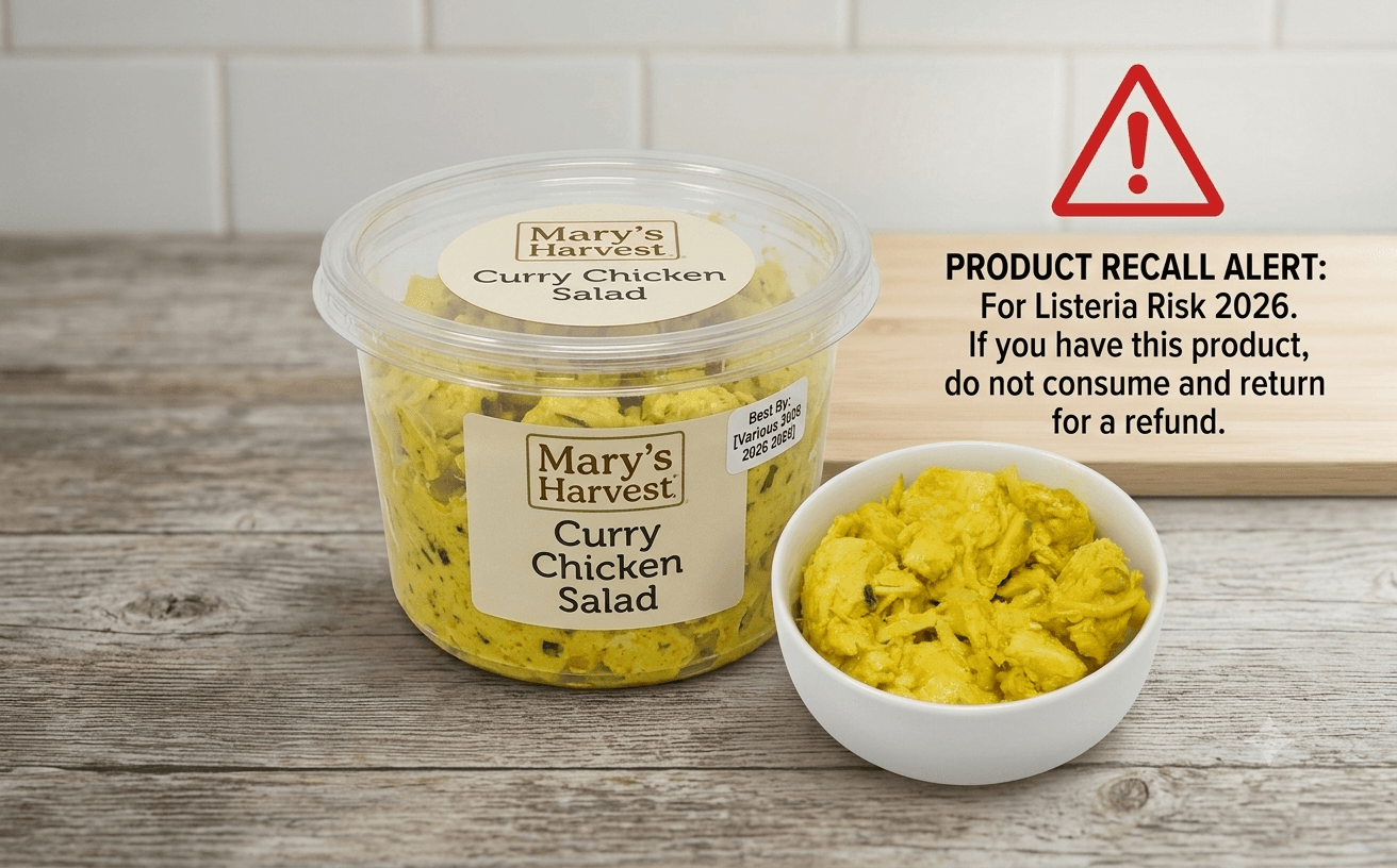 Mary's Harvest Curry Chicken Salad Recalled Over Listeria ...