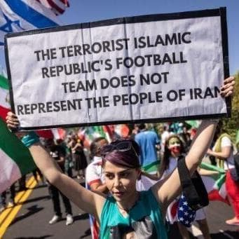 Hundreds protest Iran's 'regime team' ahead of World Cup ...