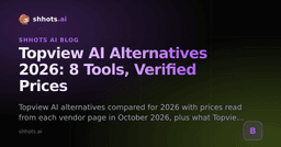 Topview AI Alternatives 2026: 8 Tools, Verified Prices