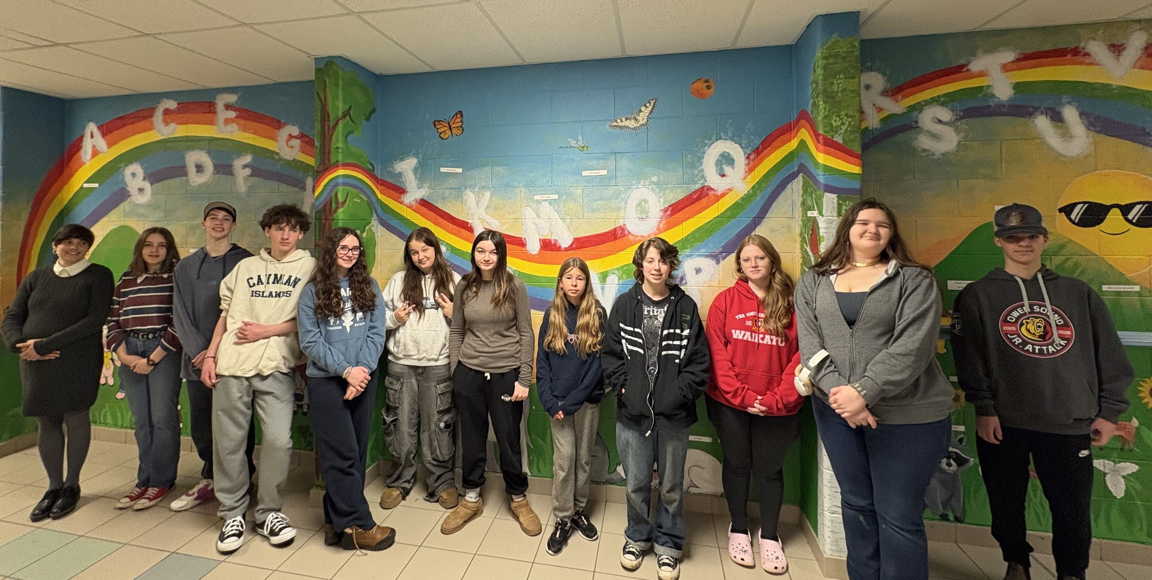New School Mural Combines Art and French Learning at Saint-Dominique-Savio