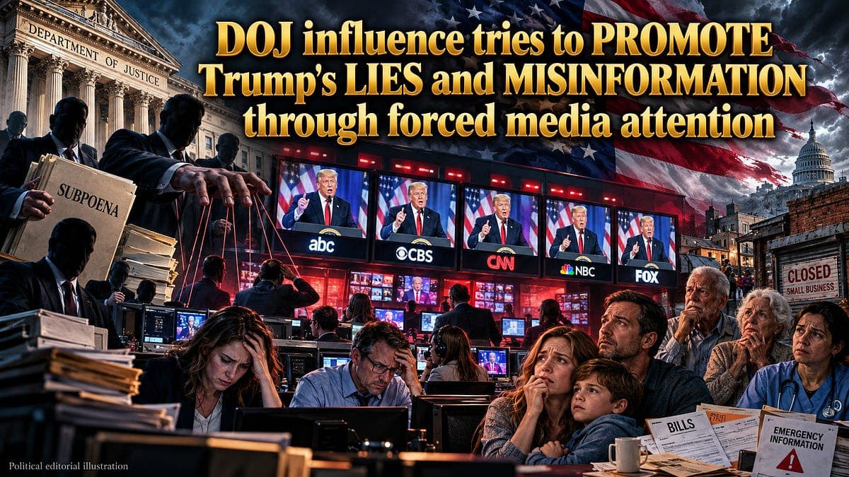 DOJ confirmed on October 10, 2026, that it is investigating ABC, CBS, CNN, NBC, and Fox News over their coordinated suspension of White House television pool coverage