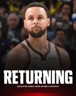 @ShamsCharania: Golden State Warriors star Stephen Curry is expected to be cleared to return on Sunday against the H...