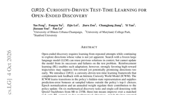 CURIO: Curiosity-Driven Test-Time Learning for Open-Ended Discovery