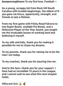 @RapSheet: Superstar CB Stephon Gilmore, one of the best corners of his generation, has announced his retiremen...