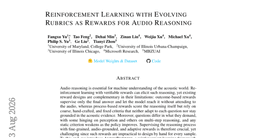 Reinforcement Learning with Evolving Rubrics as Rewards for Audio Reasoning