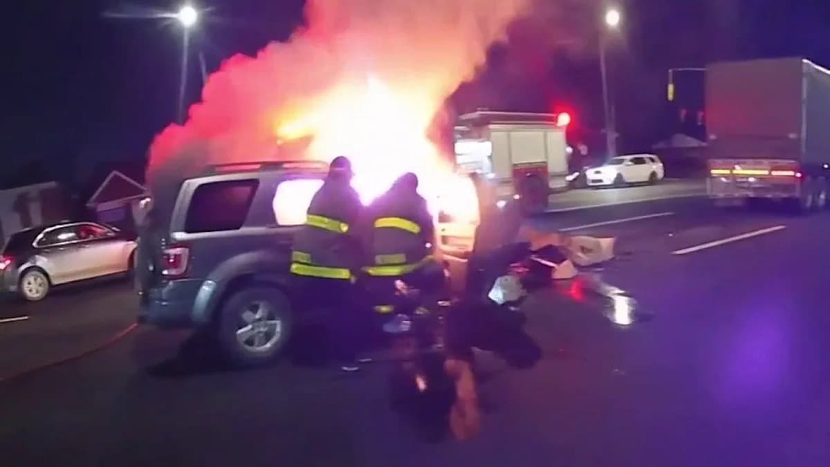 Detroit firefighter honored after saving woman from burning car on city's ...
