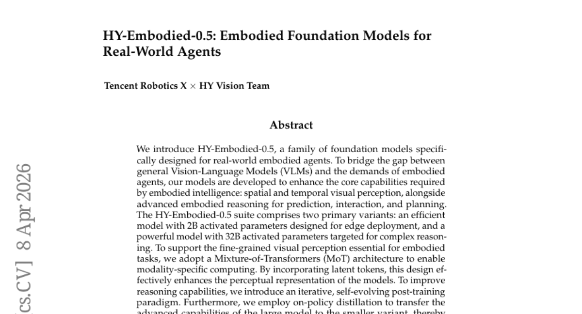 HY-Embodied-0.5: Embodied Foundation Models for Real-World Agents