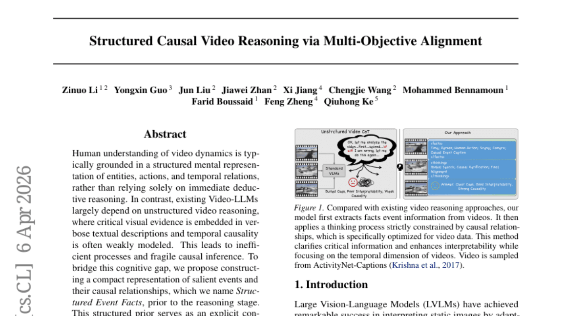 Structured Causal Video Reasoning via Multi-Objective Alignment