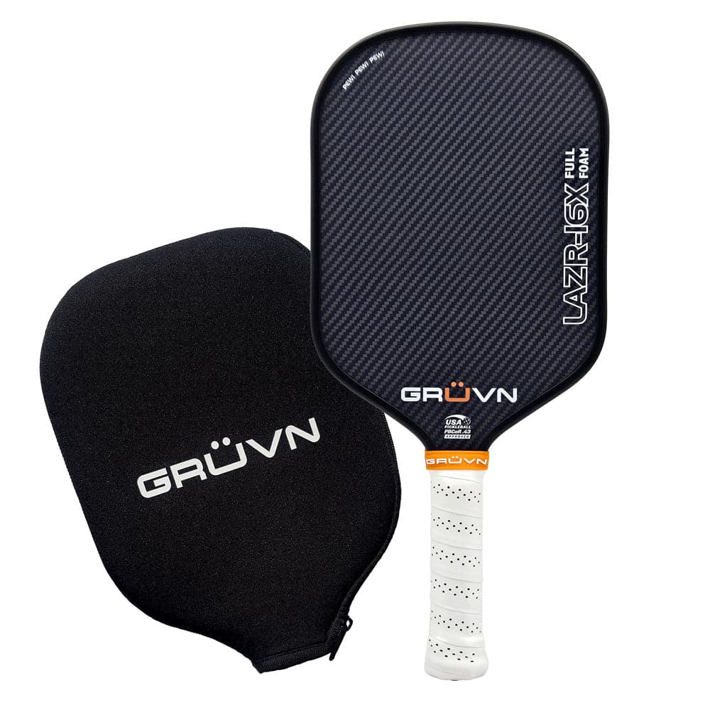 GRUVN LAZR-16X Full Foam pickleball paddle elongated shape blue