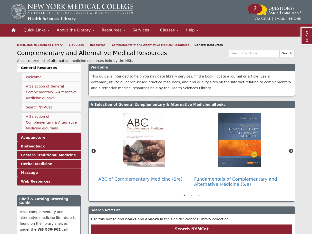 Complementary and Alternative Medical Resources: Herbal Medicine