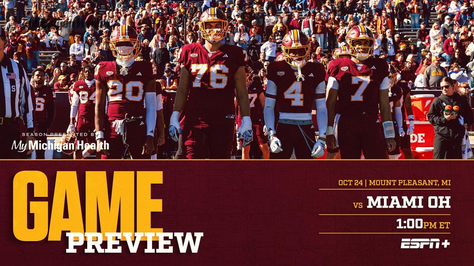 Chippewas Host Miami (Ohio) for Senior Day on Saturday at 1 p.m. ET - Central Michigan University Athletics