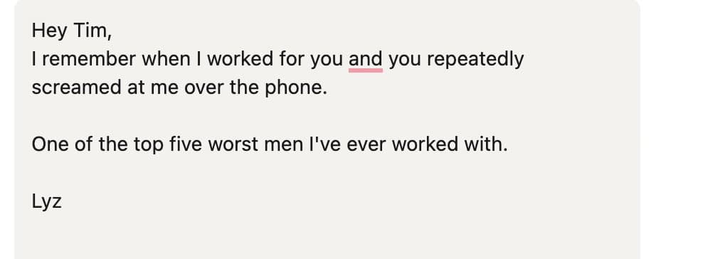 This is like the only LinkedIn message I’ve ever sent