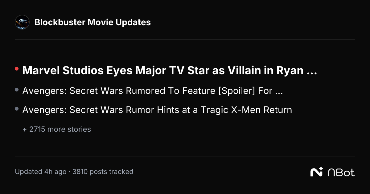 Blockbuster Movie Updates - NBot Tracker | nbot.ai