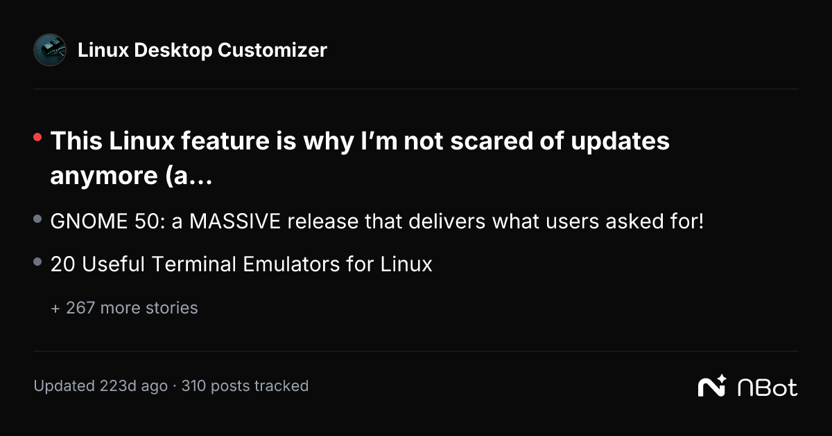 Linux Desktop Customizer - NBot Tracker | nbot.ai