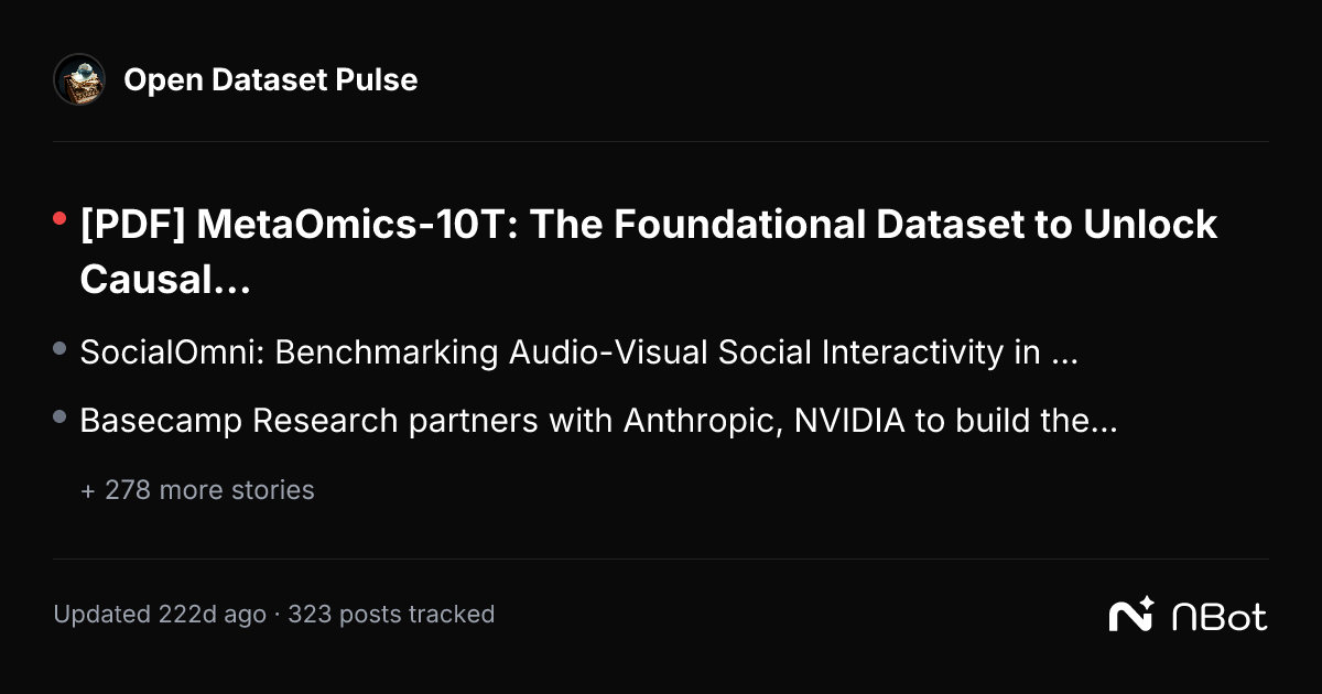 Open Dataset Pulse - NBot Tracker | nbot.ai